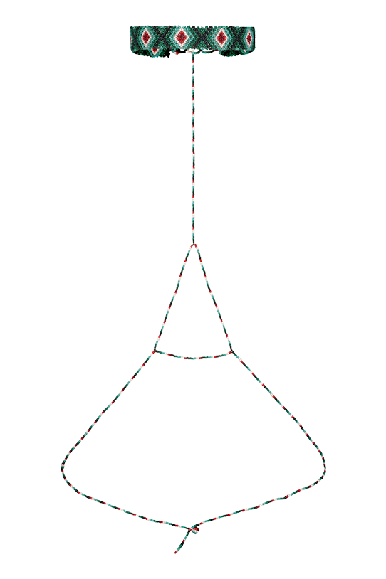 TRIANGLE CHOKER GREEN/RED